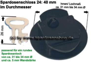 Preview: Spardosenschloss 24: 40mm B